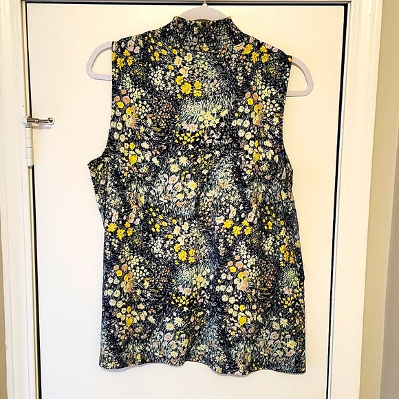 🍁Ann Taylor Factory High Neck Sleevless Floral Print Blouse - Picture 4 of 5